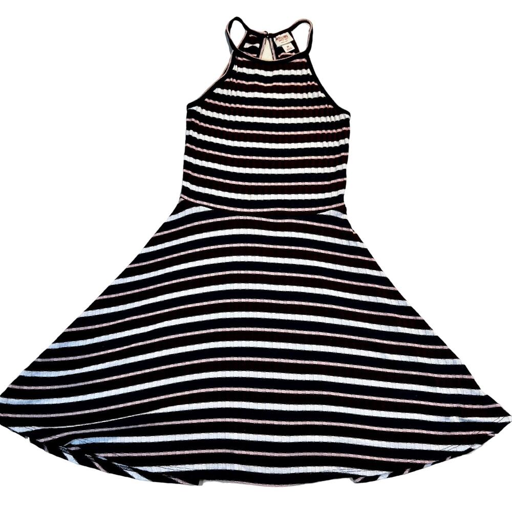 Mossimo Supply Co Mini Dress Knit Navy Burg Pink White Fit & Flaire Woman's XS